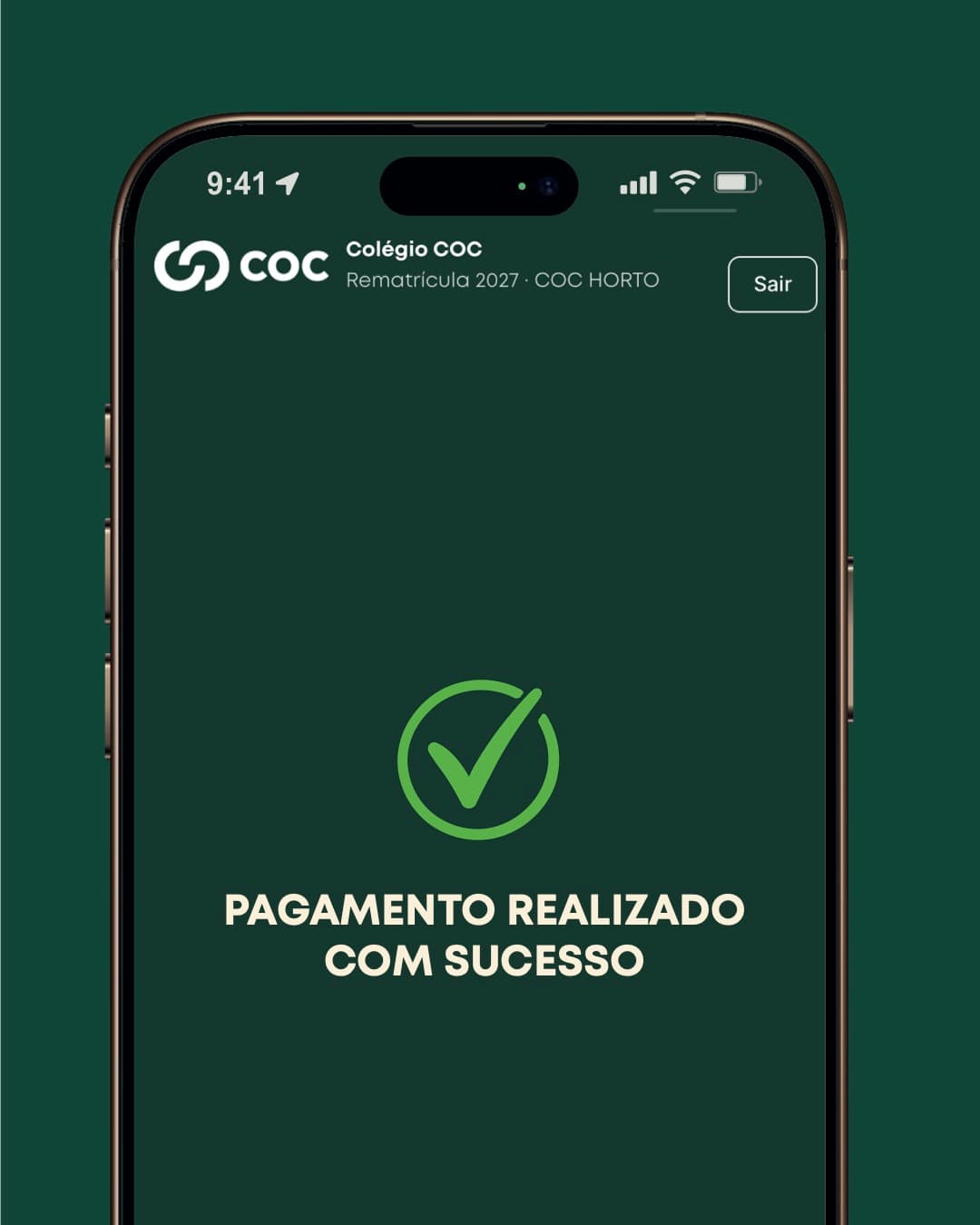 Tela do Portal: Efetue o pagamento